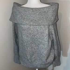 H&M grey knitted off the shoulder sweater